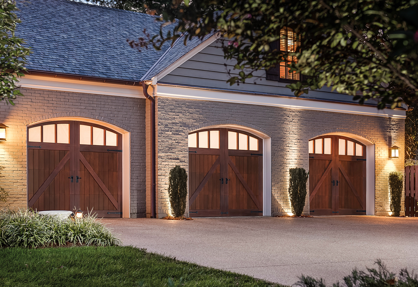 Residential garage door design by Clopay. Design is called Reserve Wood Limited Edition.