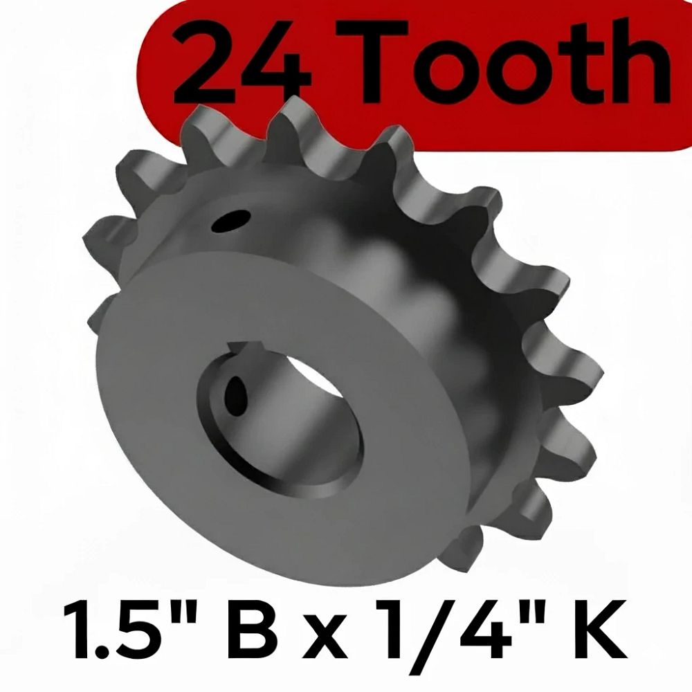 Sprocket 50B24T 1.25 In Bore 1/4 KW 2 SS