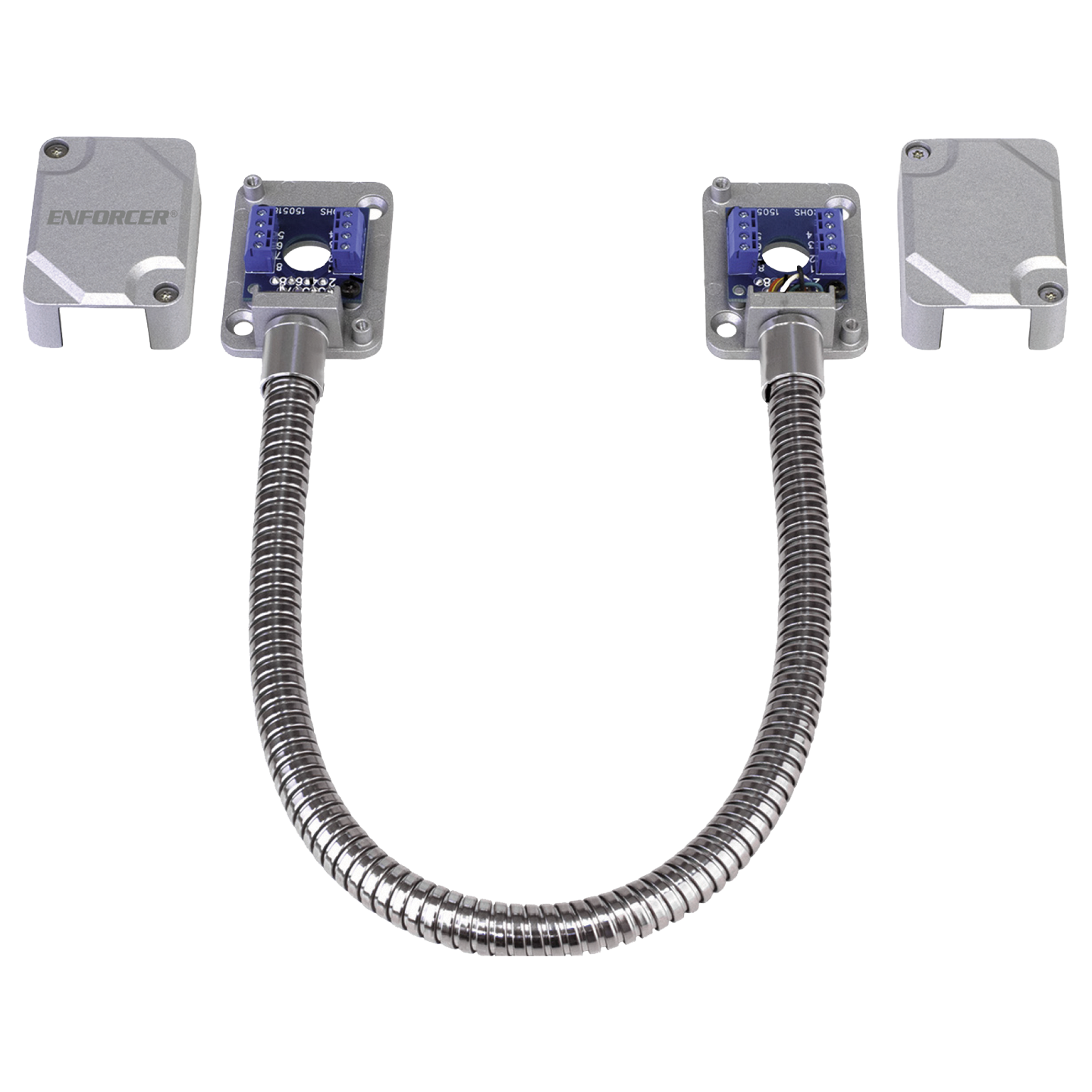 Armored door cord with terminal blocks