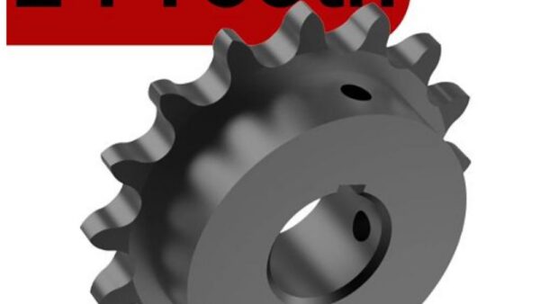 Sprocket 50B24T 1 In Bore 1/4 KW 2 SS