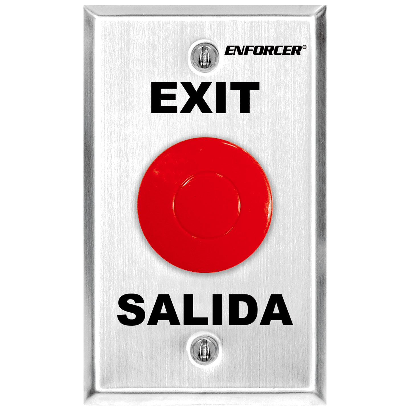 Red mushroom-cap button-EXIT & SALIDA