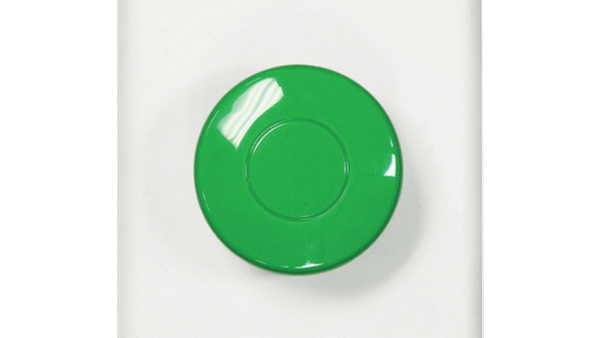 1 1/2" Green Mushroom Cap Button.