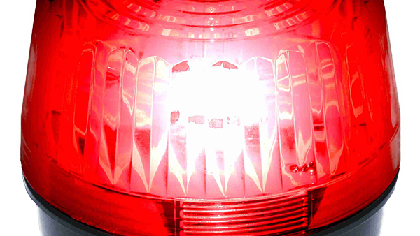 Strobe Light-Red Lens-6-24 vdc