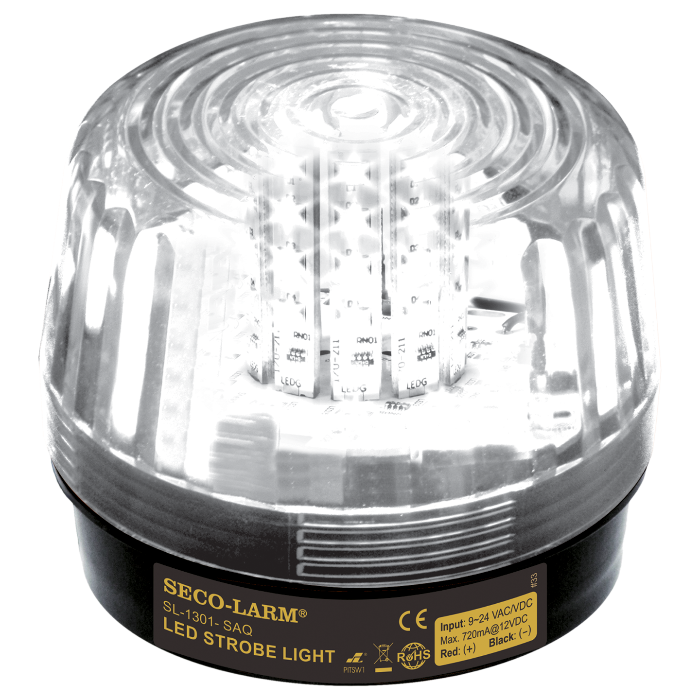 Strobe Light,clear,6 Flash Pat,24VAC/