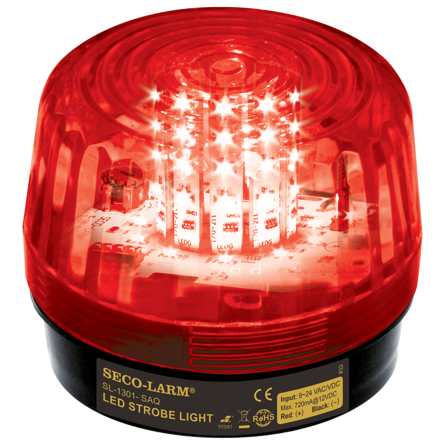 Strobe Light,Red,6 Flash Patterns,54 LED