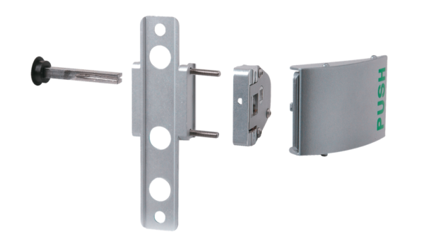 Push Set in Aluminum w/ 2-1/2" Blind
